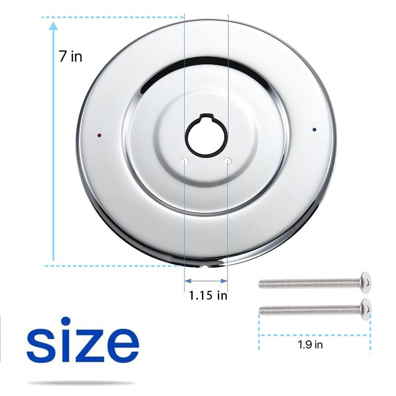 Chrome Escutcheon Plate Replacement for Moen 16090 Chateau Collection, Shower
