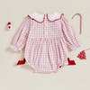 Baby Girl Christmas Outfit Santa Bubble Romper Long Sleeve Doll
