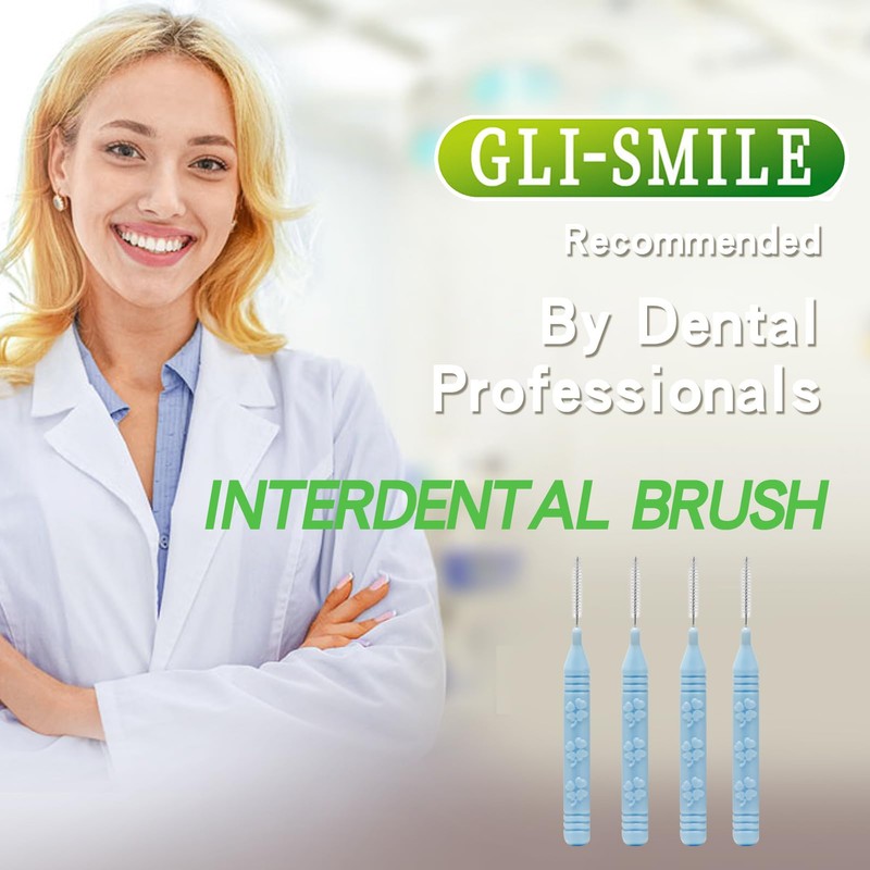GLI-Smile Slim Interdental Brushes, Orthodontic Brushes for Braces, Oral Dental