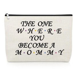 New Mommy Gifts Makeup Bag Mommy to Be Gift Mothers Day Presents First Time Mom Presents for Mother to Be Promoted to Mom Cosmetic Bag Baby Shower Souvenir Pregnancy Announcement Travel Cosmetic Pouch