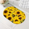 Yesad Bath Mat Rug-Sunflower Field Pattern Rubber Non Slip Quick