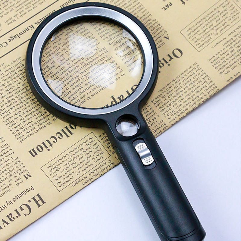 Magnifying Glass 5X 13X 20X Handheld Magnifier UV Light with