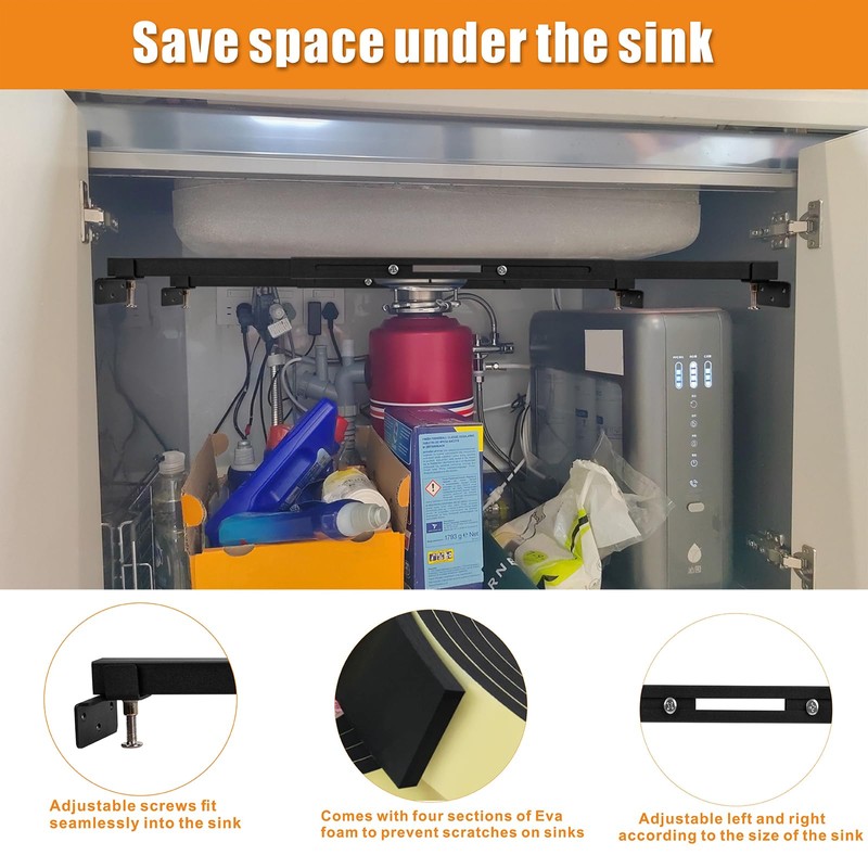 YZZHAJ Adjustable Undermount Sink Brackets, Heavy Duty Undermount Sink Repair