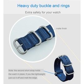 19mm 青 弾道ナイロン 腕時計ベルト ワンピース 簡単交換バンド