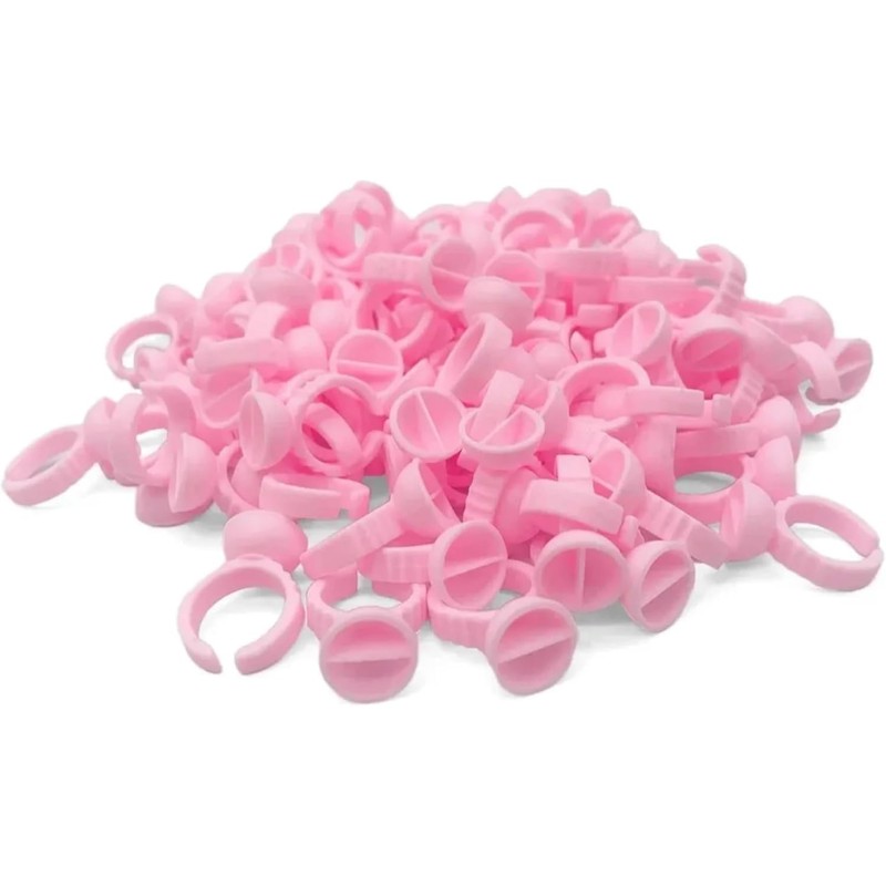 100 Piezas Anillos Desechables para Pegamento de Pestañas o Tinta