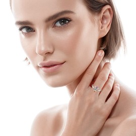 Jewlikee Chakra Rings for Women Lotus Ring Lotus Flower Sterling Silver Yoga Chakras Jewelry Meditation Anxiety Relief Size 9