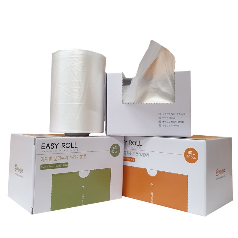 (SD) Square roll trash recycling bag 20L ~ 100L/(transparent/black), 60L