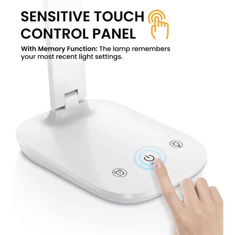 Desk Lamp, LED Dimmable Table Lamp, 5 Colours, 15%-100% Continuous