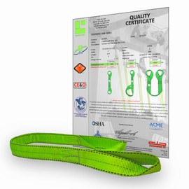 Lifting Sling Heavy Duty 1" x 4' Twisted Eye Lifting Sling 6,400 lbs Capacity, Nylon Lifting Strap, Rigging Web Sling