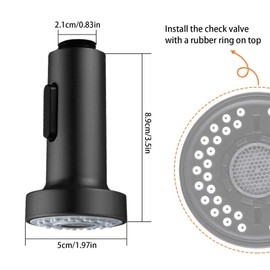 XoeLLe Shower Head Kitchen Tap, Shower Head, Tap Attachment Kitchen, Tap Extension, Kitchen Tap 2 Modes Pull Out Tap Kitchen Taps Sink Tap for Kitchen, Bathroom (Black)