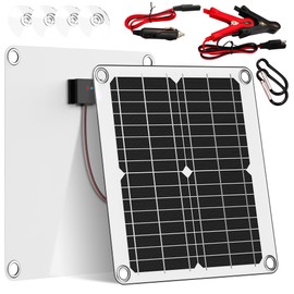Waterproof 10W 12V Solar Battery Charger ，Maintainer Pro with UltraSmart MPPT Controller, 12V Solar Panel Trickle Charging Kit for Car, Boat, Marine, RV, Trailer (SP-10W)
