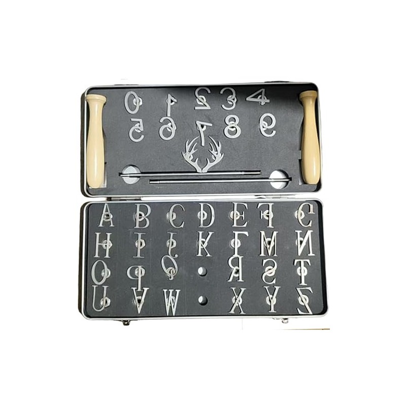 Wood Branding Iron Set, 104 Pieces, 1 Inch Characters with