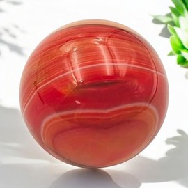 Pandiui23 Natural Polished Red Agate Ball, Polished Crystal with Energy Properties, Polished Sphere (Red Agate, 3CM)