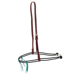 Cowboy Tack Noseband Double Diamond Braided Rope with 3 Latigo Braided Ties (Turquoise)