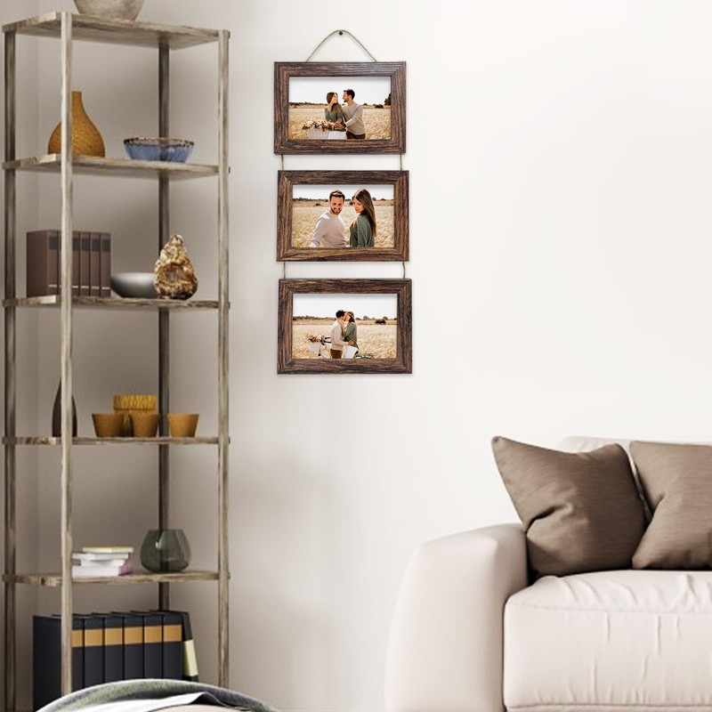 Rexllon 4x6 Wall Hanging Picture Frames Collage with 3 Opening