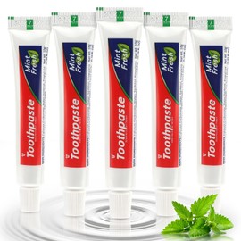 HOFASON 200 Tubes Bulk Travel Size Toothpaste for Bad Breath, Mini Toothpaste Small 0.35(10g) oz Peppermint 0.8x3.5 inches Travel Essentials for Guests, Homeless, Hotel, Charity Toiletries