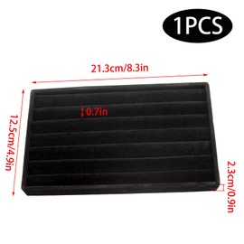 Funstreet Velvet Jewelry Organizer Trays Black Stackable Jewelry Storage Display Tray with Removable Dividers, 8 Rolls