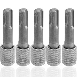 Wolfride 5Pcs SDS Plus Drill Chuck Adapter, SDS-Plus to 1/4" Hex Socket Converter 1/4 Inch Hex Shank Screwdriver Drill Bit Holder for Electric Hammer Impact Drills