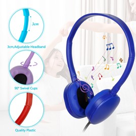 TJZXGUI 100 Pack Bulk Headphones for Classroom School,Wholesale Resistance Earphones Class Set for Students Teens Children and Adult（10 Colors）