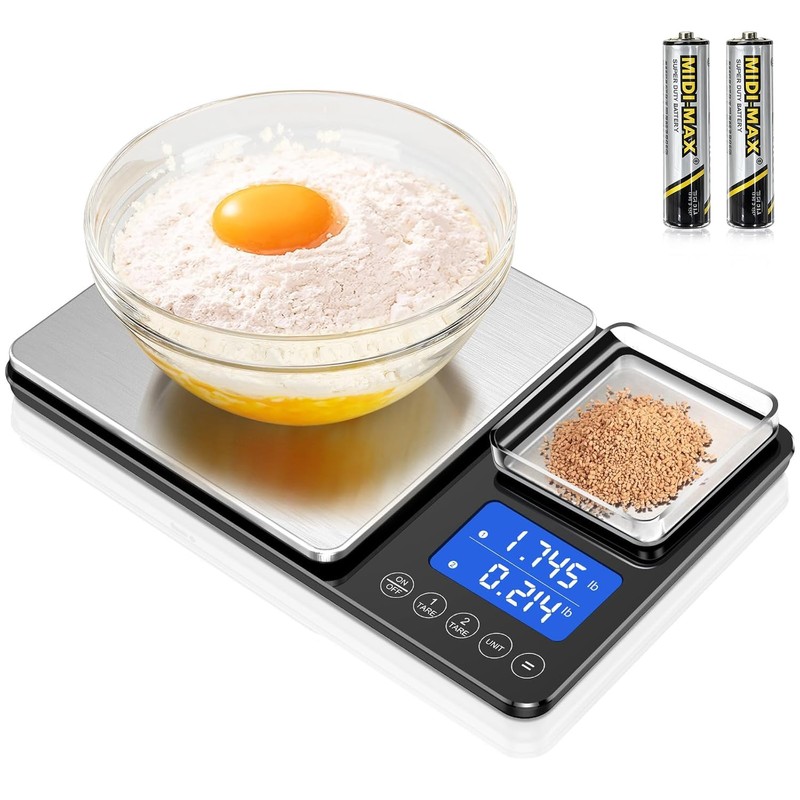 KUAIVO 0.001oz/33lbs Dual Platform Food Kitchen Scales Digital Weight Grams