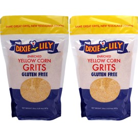 Dixie Lily Yellow Corn Grits - Quick-Cooking, Gluten-Free, Non-GMO, Low Fat & Sodium, Essential Vitamins & Minerals, Classic Southern Flavor - 2 Pack
