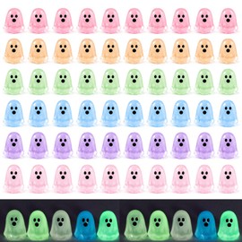 Jidkhfk 60Pcs Mini Resin Halloween Ghost Decorations Glow in the Dark Gifts
