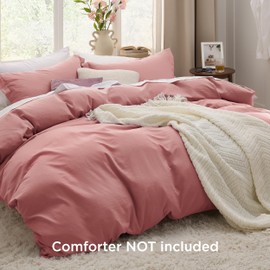 Bedsure Bedsure Duvet Cover Twin/Twin XL Size - 2 Pieces Prewashed Extra Soft Bedding Set, Includes 1 Twin Duvet Cover 68x90 Inches with Zipper Closure & 1 Pillow Sham, Comforter Not Included, Pink Clay
