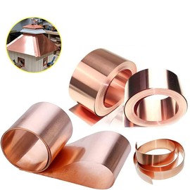 Pure Copper Sheet Roll, Copper Flashing General Use or Roofing Flashing Roll - DIY (24Ga 8" Width, 5FT)