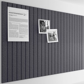 Bumusty Large Cork Board Alternative-36 x24 Felt Bulletin Board Tiles, with 30 Pushpins, 40 Adhesive Tabs, 6-Pack Slat Wall Paneling, Cork Boards for Office Push Pin Board Felt Board-Denim Grey
