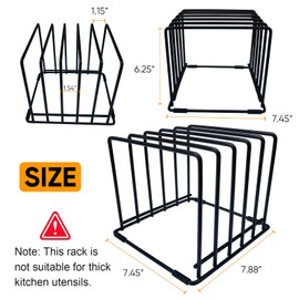 SAGLAU Kitchen Cabinet Organizer – Heavy-Duty Steel Cookware Holder with 5 Slots for Skillets, Baking Trays, and Cutting Boards – Space-Saving Bakeware Storage Rack with Anti-Slip Design