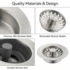 EclatFlax Kitchen Sink Stopper, 3-in-1 304 Stainless Steel Sink Drain