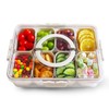 OIIVPWUL Snackle Box Container,Divided Serving Tray with Lid and Handle,Portable