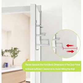 Over The Door Towel Racks for Bathroom, Over The Door Towel Rack, Towel Rack with Hooks for Door Hanging, Towel Bar Over The Door Towel Holder 16Inch, Brushed Nickel