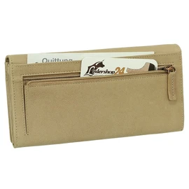 Luxury Leather Women's Purse Purse XXL with Press Stud 19 cm Various Colours, sand, Modern