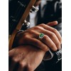 Bestyle Stainless Steel Rings for Men Boys - Classic Green