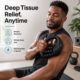Mini Percussion Massager for Full-Body Relaxation – Rechargeable 3-Speed Rolling Massage Tool for Home & Travel