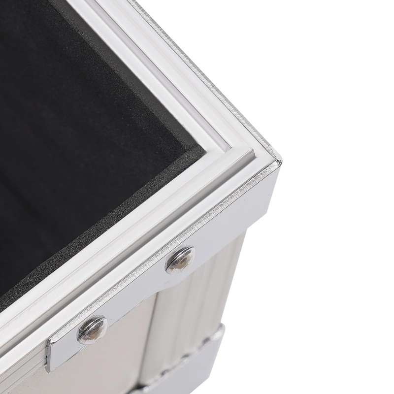 DYNAMI Aluminum Alloy Locking Storage Box, Silver Storage Lock Box