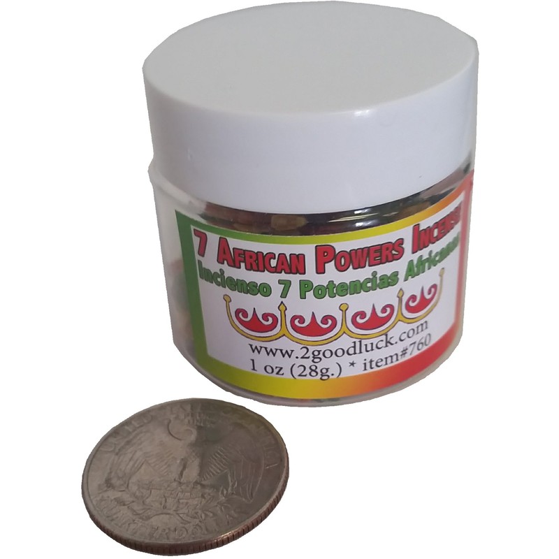 7 African Powers Spiritual Incense for Santeria Rituals (1 oz).
