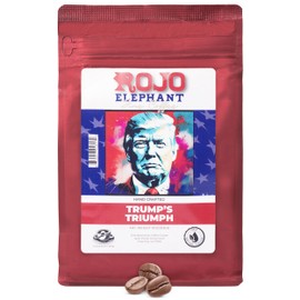 Rojo Elephant Trump's Triumph Handcrafted Ground Coffee, 100% Arabica Beans, Premium Medium-Dark Roast, Smooth, Rich Flavor, 11 oz Bag