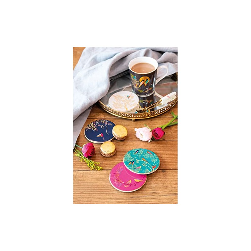 Sara Miller London Set of 4 Ceramic Coasters Gift Boxed,