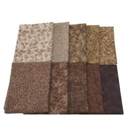 Fat Quarter Bundle Assorted Brown Prints - Revised Prints 2023