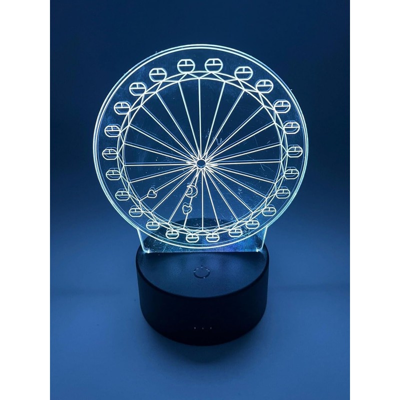 POGSTER 3D Ferris Wheel Lamp – 7-Color Changing LED Night
