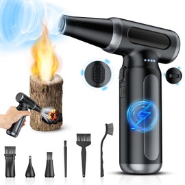 Electric Compressed Air Duster, Rechargeable Cordless Air Duster for PC, Keyboard & Electronics Cleaning, Replaces Canned Air, Portable Air Can Duster for Computer with Multiple Nozzles