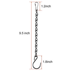 Quesuc 2 Pack Hanging Chain for Bird Feeders, Planters, Lanterns and Ornaments (9.5 Inch, Black)