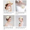 Z&X Women Feather Flower Fascinator Hat with Hair Clip Brooch