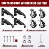Spacecare Retractable Workbench Casters Kit, Heavy Duty Workbenches Wh