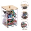 SVNXI Clear Stackable Paper Clip Holder with Bamboo Lid 2