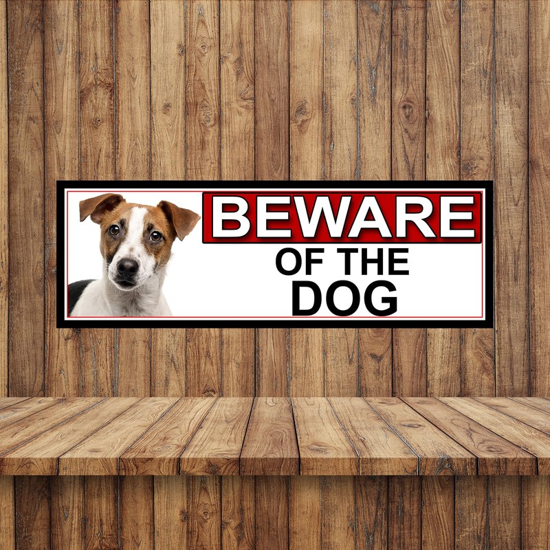 SHAWPRINT Jack Russell BEWARE OF THE DOG METAL GATE SIGN