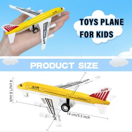 QUANA Airplane Toys, Metal Plane Pull Back Toys for Kids 3-6 Years, Die Cast Aircraft Models, Play Vehicles