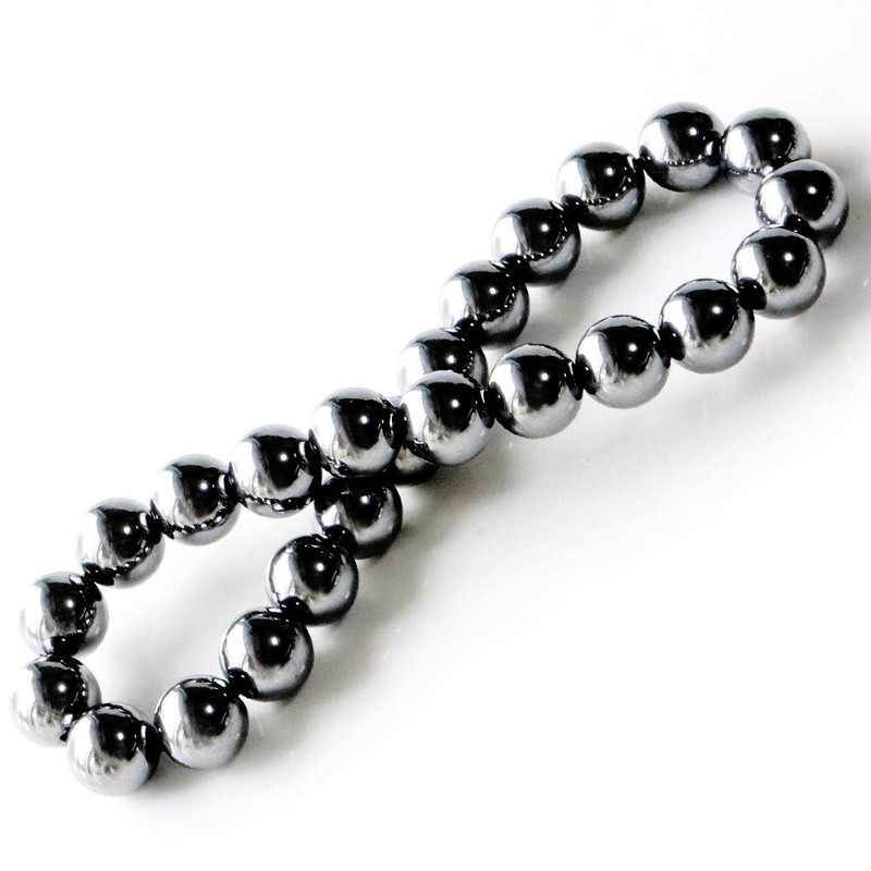 GOLD STONE Terahertz Ore Bracelet, 0.3 inch (8 mm), Round,